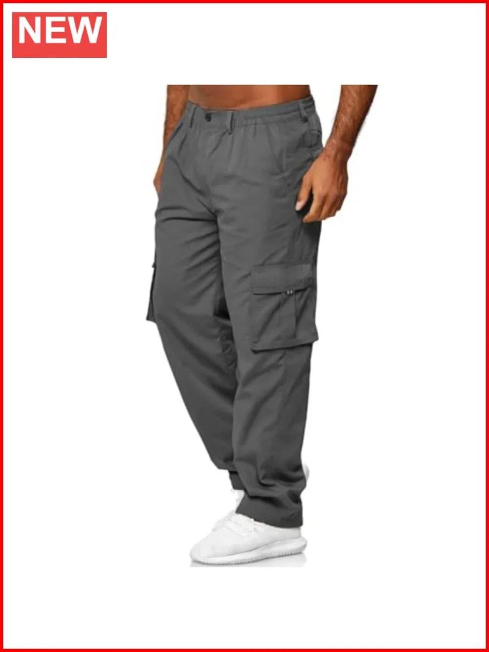 Men's Cargo Pants Cotton Jogger Multi Pockets Hiking Work Sweatpants